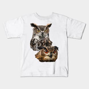 American Owl and Eagle Owl Kids T-Shirt